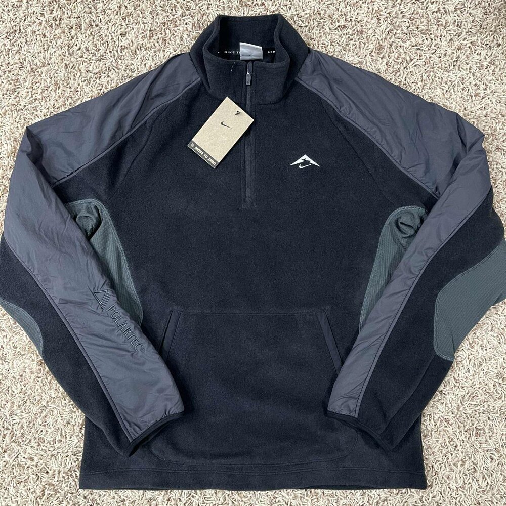 Nike Men's Trail Polartec 1/4 Zip Fleece Running Pullover FV9962-010, Size Small